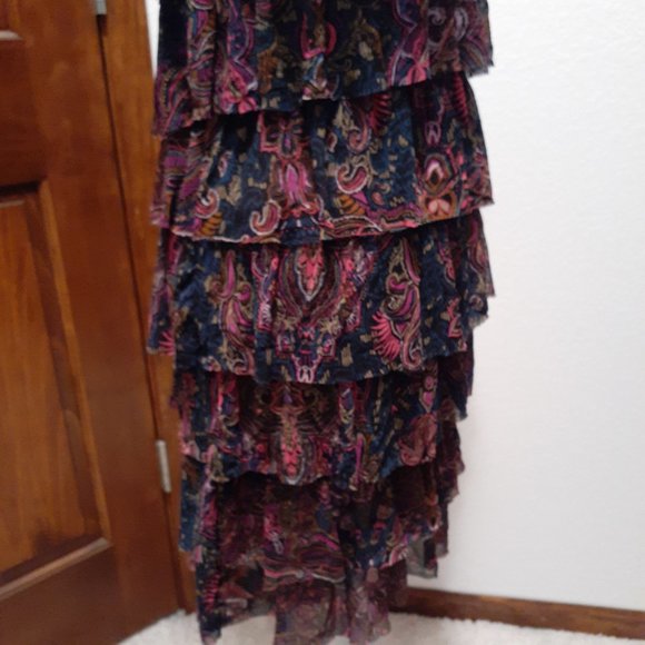 Express Flirty Boho Ruffled Dress Sundress - Size Small - Picture 2 of 6